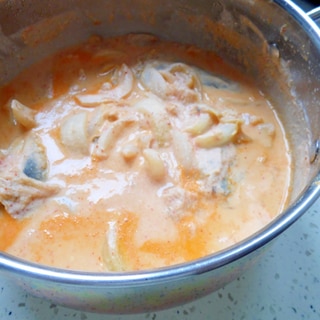 鯖とキムチの豆乳鍋
